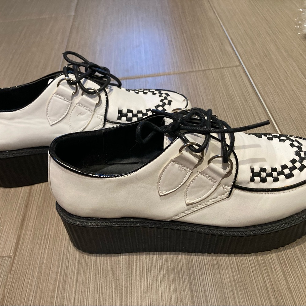 Tuk Viva Mondo Creeper White Leather Shoes Gem